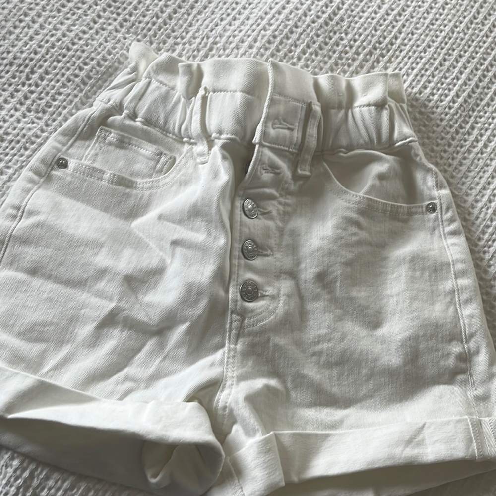 White jean shorts
